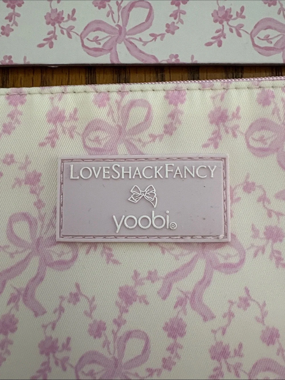 LoveShackFancy x Target - Yoobi Coquette Bow Flat Zip Pencil Case with Ruffles